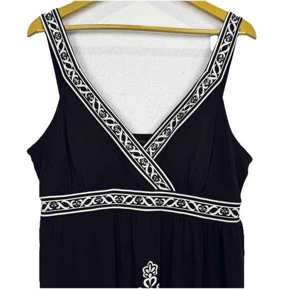 Vintage APT 9 Embellished V-Neck Babydoll Dress Size L Paisley Y2K Whimsigoth - Picture 3 of 8